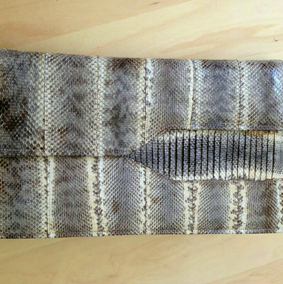 Manels Handbags - VTG Real Snakeskin Clutch